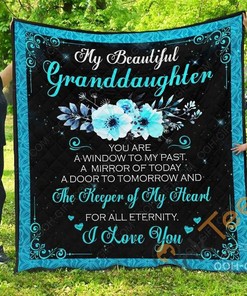 Granddaughter My Beautiful Granddaughter, The Keeper Of My Heart Personalized Quilt Set