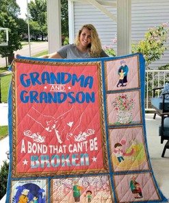 Grandma And Grandson A Bond That Can't Be Broken Quilt Blanket Bedding Set