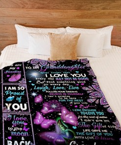 Grandma To Granddaughter Butterfly Believe In Fleece Blanket Quilt Blanket Bedding Set