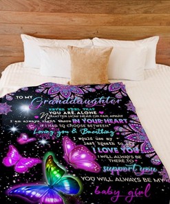 Grandma To Granddaughter Butterfly Never Alone Fleece Blanket Quilt Blanket Bedding Set