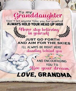 Grandma To Granddaughter Elephant Fleece Blanket Quilt Blanket For Granddaughter