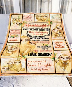Grandma To Granddaughter Sloth Fleece Blanket Quilt Blanket Bedding Set For Granddaughter