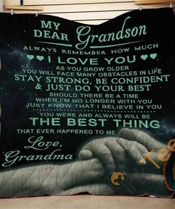 Grandma To Grandson Always Remember Quilt Blanket Bedding Set