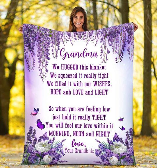 Grandma When You're Felling Low Just Hold This Blanket For Grandma From Grandkids Birthday