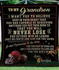 Grandpa To Grandson Never Lose Quilt Blanket Bedding Set