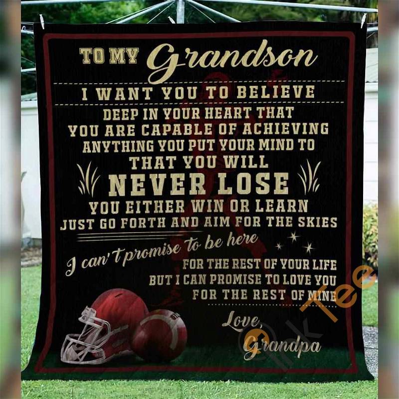 Grandpa To Grandson Never Lose Quilt Blanket Bedding Set