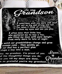 Grandson Fleece Blanket Quilt Blanket Bedding Set Letter From Grandma For Grandson Family Blanket