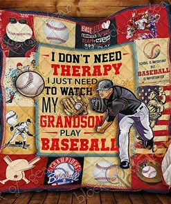 Grandson's Baseball Love Quilt Blanket Bedding Set