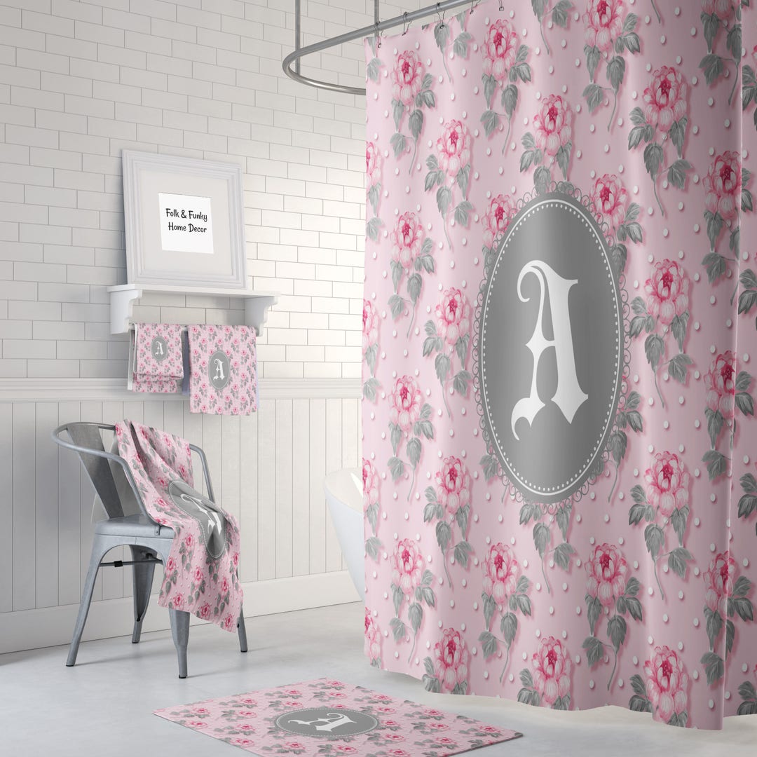 Granny Chic Shower Curtain, Personalized Bathroom Decor
