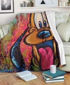 Graphic Art Pluto Disney Fleece Blanket Gift For Fan, Quilt Blanket Bedding Set Gift84