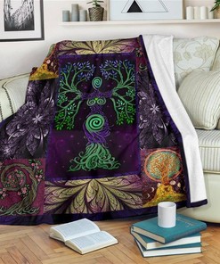 Graphic Art Tree Of Life Amazing Sherpa Fleece Blanket Gifts for Family, for Couple