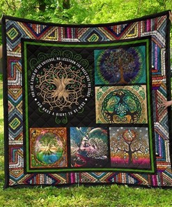 Graphic Art Tree Of Life Gift For Earth Lover Quilt