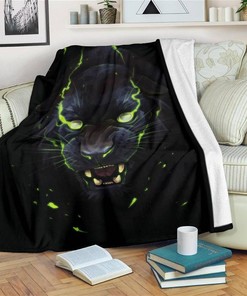 Graphic Black Panther Sherpa Fleece Blanket Gifts for Family, for Couple