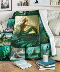 Graphic Mermaid Mermaid Lover Sherpa Fleece Blanket Gifts for Family, for Couple