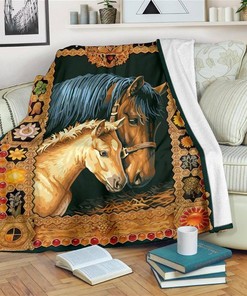 Graphic Paint Horse Horse Lover Sherpa Fleece Blanket Gifts for Family, for Couple