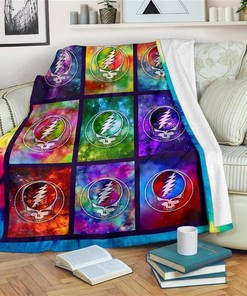 Grateful Dead Head Idea Sherpa Fleece Blanket Gifts for Family, for Couple