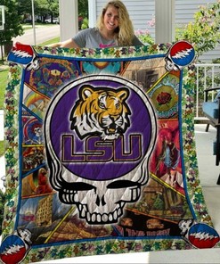 Grateful Dead Logo Ncaa Lsu Tigers Collected Combined Quilt Blanket