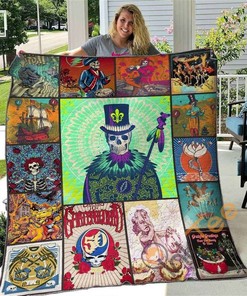 Grateful Dead Quilt Blanket Bedding Set With Pilliwcases Option
