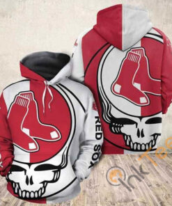 Grateful Dead Skull Boston Red Sox Hoodie 3d