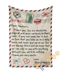 Grateful Letter To Teacher Sherpa Fleece Blanket Gifts for Family, for Couple