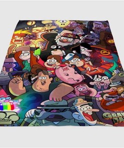 Gravity Falls Comic Sherpa Fleece Blanket Gifts for Family, for Couple