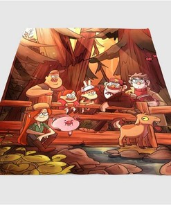 Gravity Falls Forest Sherpa Fleece Blanket Gifts for Family, for Couple