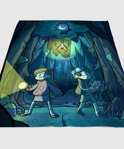 Gravity Falls In The Night Sherpa Fleece Blanket Gifts for Family, for Couple