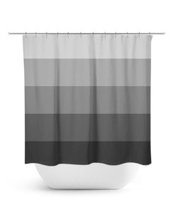 Gray Stripe Bathroom Decor, Gray Geometric Shower Curtain, Gray Bathroom Curtain, Gray Shower Curtain, Stripe Bath Curtain