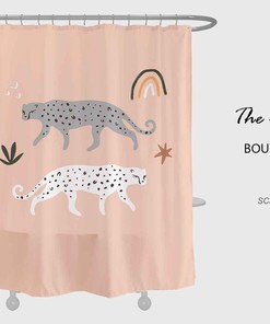 Gray White Leopard Shower Curtain, Pink Waterproof And Washable Shower Curtains For Bath Bath Decor