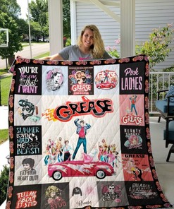 Grease Retro Quotes Quilt Blanket Bedding Set for Home Décor