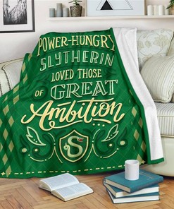 Great Ambition Slytherin Harry Potter Sherpa Fleece Blanket Gifts for Family, for Couple