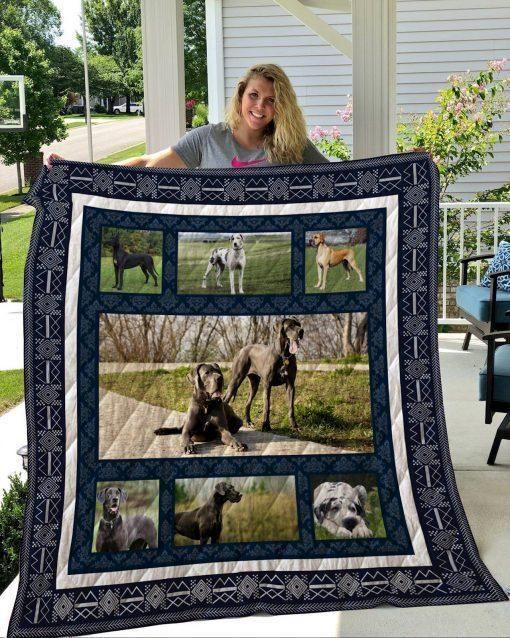 Great Dane Playing Outside Quilt Blanket Bedding Set