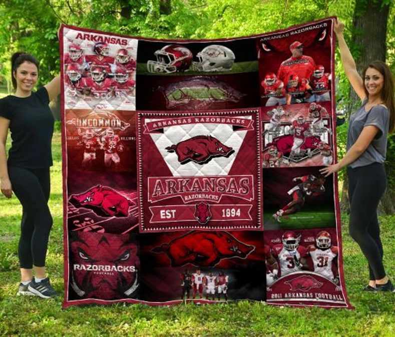 Great Ncaa Arkansas Razorbacks Quilt Blanket Bedding Set