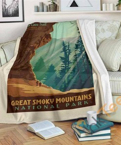 Great Smoky Mountains National Park Sherpa Fleece Blanket Gifts for Family, for Couple