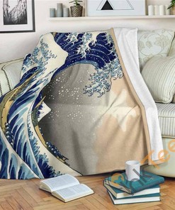 Great Wave Off Kanagawa Sherpa Blanket Fleece Blanket Gift