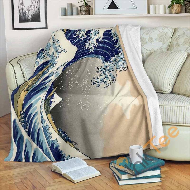Great Wave Off Kanagawa Sherpa Blanket Fleece Blanket Gift
