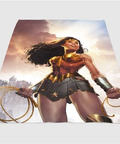 Great Wonder Woman Comic Sherpa Fleece Blanket Gifts for Family, for Couple