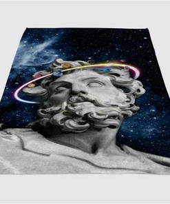 Greek Statue Sherpa Fleece Blanket Gifts for Family, for Couple