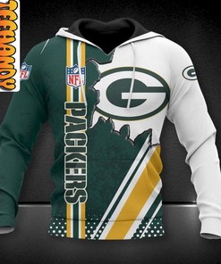 Green Bay Packers 3D Football NFL Hoodie