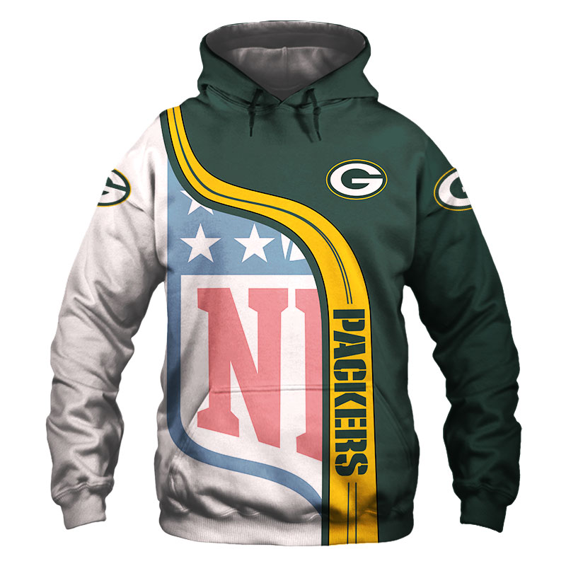 Green Bay Packers 3D Hoodie Pullover Zip Hoodie Nfl for Fans