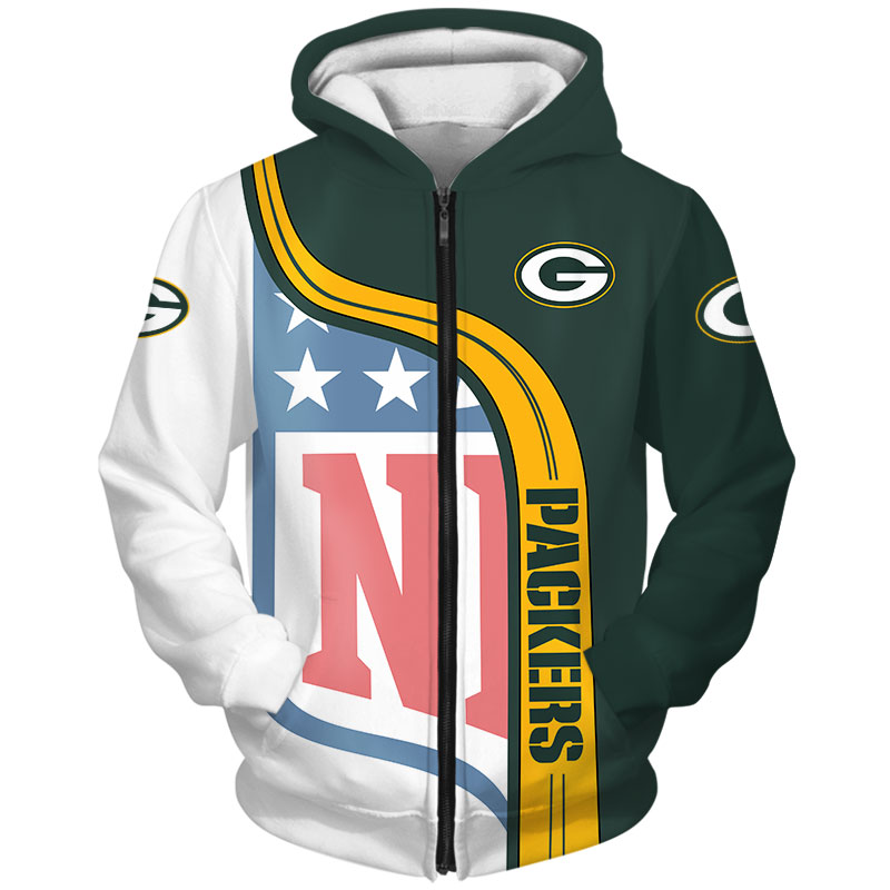 Green Bay Packers 3D Hoodie Pullover Zip Hoodie Nfl for Fans - Image 2