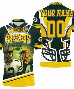 Green Bay Packers Aaron Rodgers 12 And Brett Favre 4 For Fans Personalized 3D All Over Print Polo Shirt