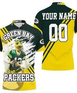 Green Bay Packers Aaron Rodgers 12 Illustrated For Fans Personalized Polo Shirt All Over Print Shirt 3d T-shirt