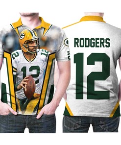 Green Bay Packers Aaron Rodgers Legend 12 Nfl American Football White 3d Designed Allover Gift For Packers Fans 1 Polo Shirt