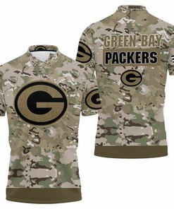 Green Bay Packers Camouflage Veteran 3D All Over Print Polo Shirt
