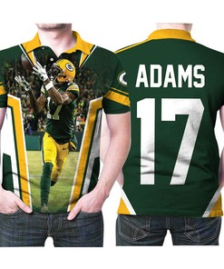 Green Bay Packers Davante Adams Legend 17 Nfl American Football Green 3d Designed Allover Gift For Packers Fans Polo Shirt
