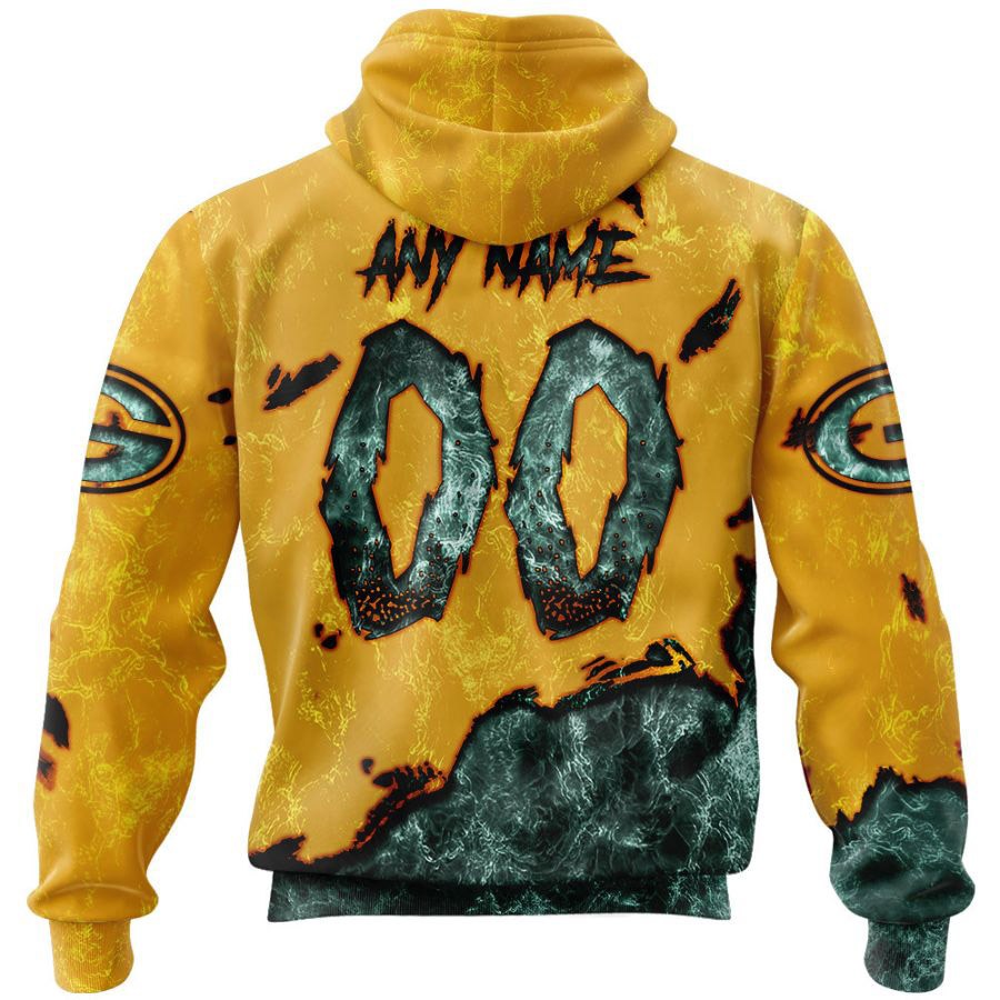 Green Bay Packers Hoodie 3D Devil Eyes Gift for Fans - Image 2