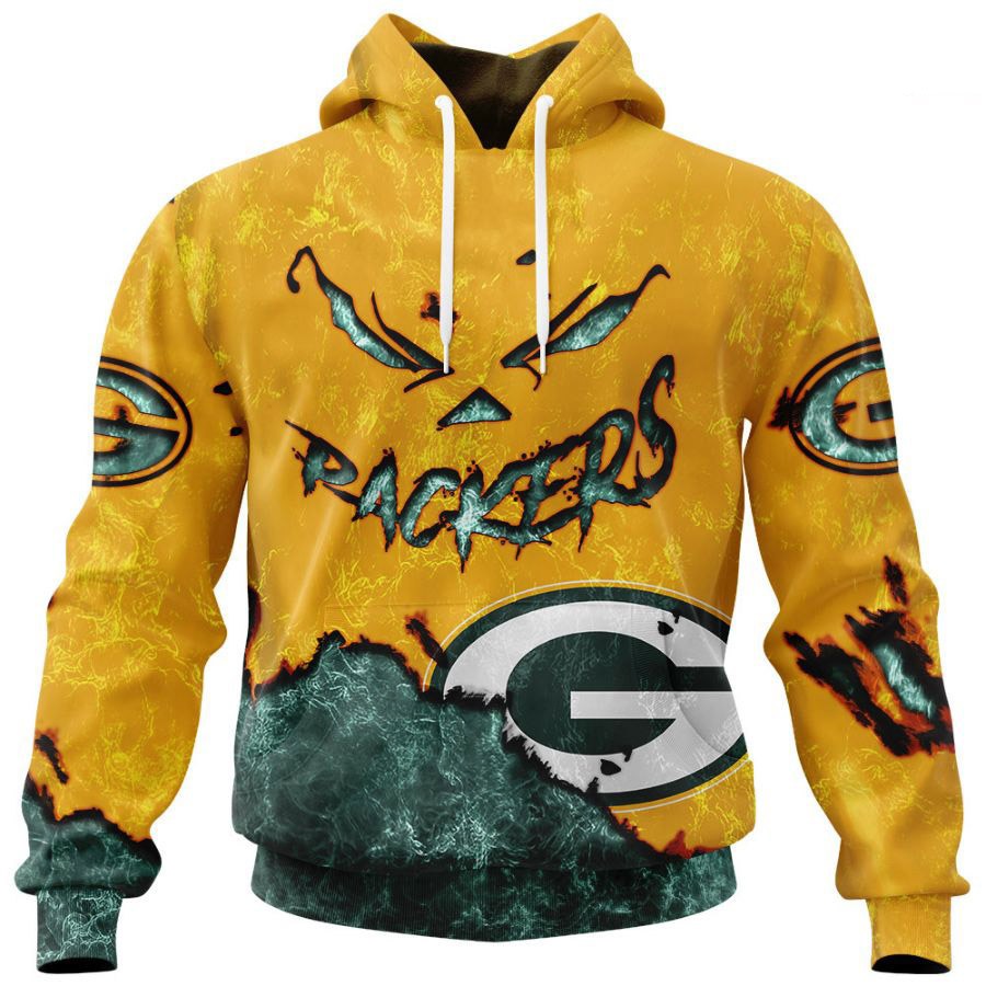 Green Bay Packers Hoodie 3D Devil Eyes Gift for Fans - Image 3