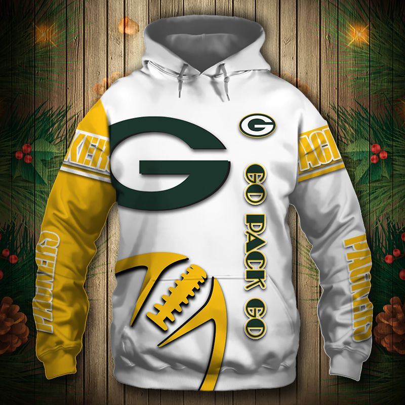 Green Bay Packers Hoodie 3D Graphic Balls Zip Hoodie Pullover