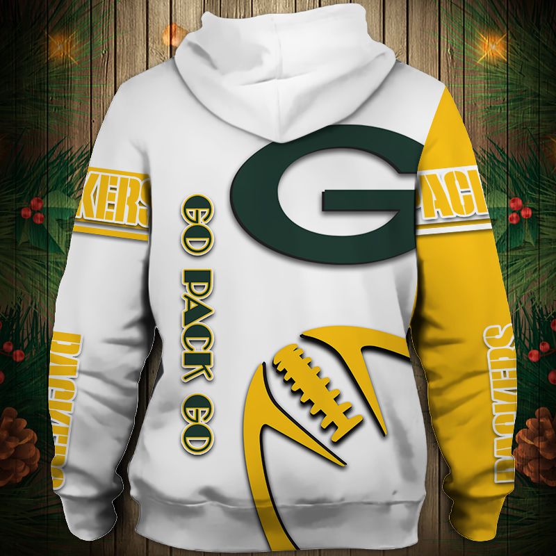 Green Bay Packers Hoodie 3D Graphic Balls Zip Hoodie Pullover - Image 2